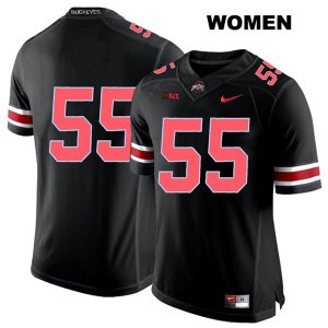 Women's NCAA Ohio State Buckeyes Malik Barrow #55 College Stitched No Name Authentic Nike Red Number Black Football Jersey KX20K88UC